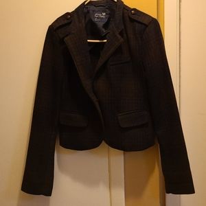 Blue and brown short jacket in a large